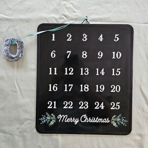 NEW Ashland Merry Christmas Metal Advent Countdown Calendar with Magnetic Wreath